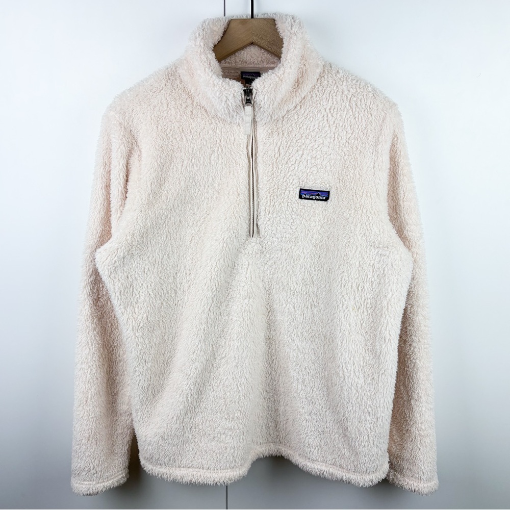 Patagonia Los Gatos 1/4 Zip Fleece Jacket Pullover Natural Cream White Womens XL - Picture 2 of 9